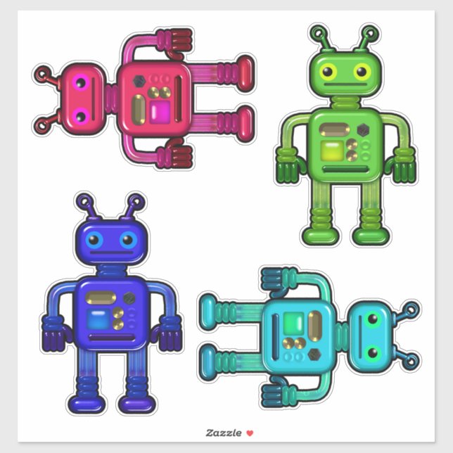 Whimsical Robots Cute for Kids (Sheet)