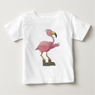 Whimsical Roller Skating Roller Blading Flamingo Baby T-Shirt