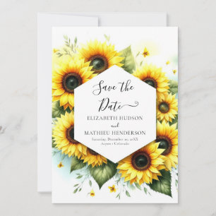 Whimsical Romance Sunflower Wedding Save The Date