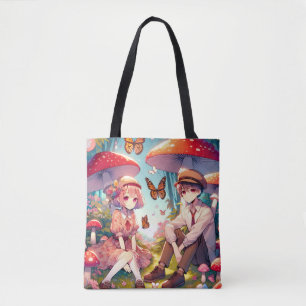 Whimsical Romantic Anime Couple  Tote Bag