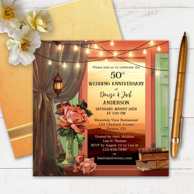 Whimsical Romantic Wedding Anniversary Invitation (Creator Uploaded)
