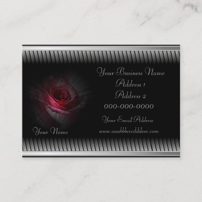 Whimsical Rose Coupon Business Card (Front)