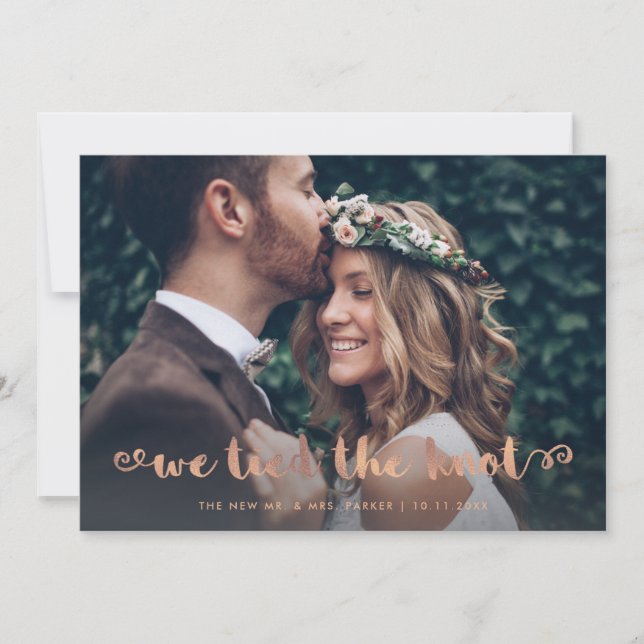 Whimsical Rose Gold | Photo Elopement Announcement (Front)