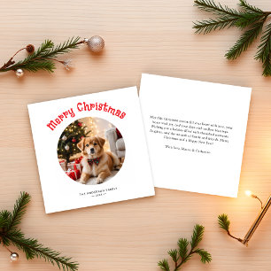 Whimsical Rounded Photo Winter Christmas Greeting Holiday Card