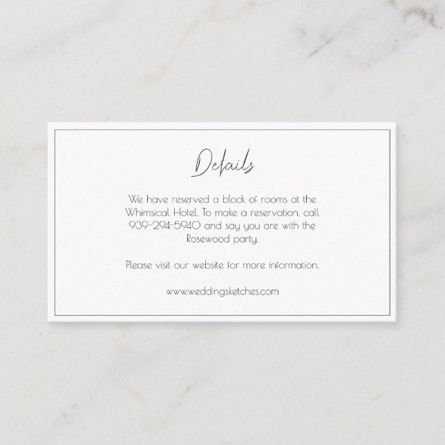 Whimsical RSVP Wedding Website Enclosure Card (Front)