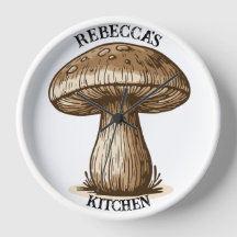 Whimsical Rustic Cottagecore Mushroom Wall Clock