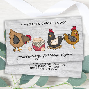 Whimsical Rustic Farm Fresh Eggs Chicken Farm Business Card