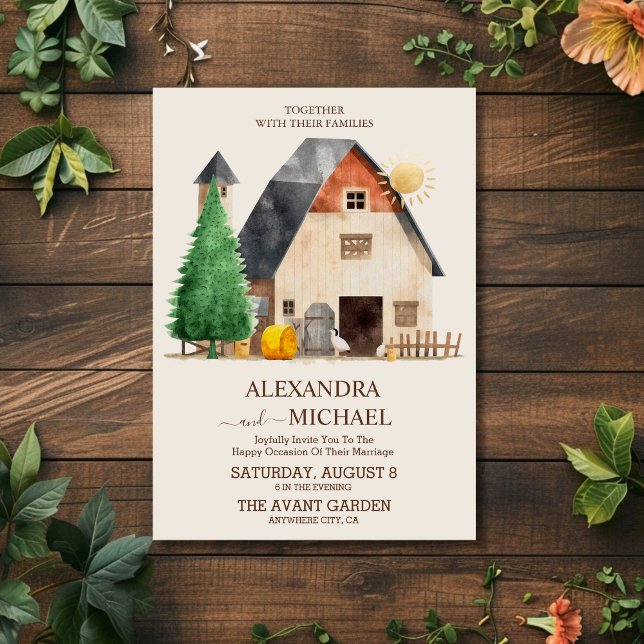 Whimsical Rustic Farm Wedding Invitation (Creator Uploaded)