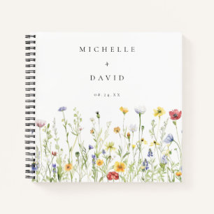 Whimsical Rustic Wildflower Wedding Guest Book