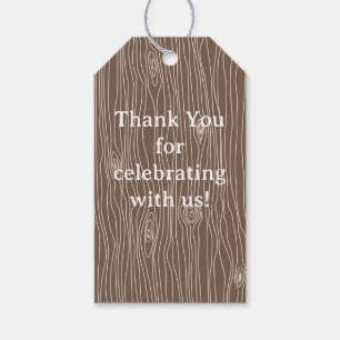 Whimsical Rustic Wood Grain Woodland Forest Gift Tags