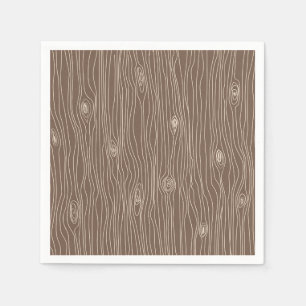 Whimsical Rustic Wood Grain Woodland Forest Napkin