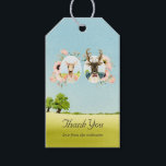 Whimsical Rustic Woodland Forest Deer Wedding Gift Tags<br><div class="desc">Whimsical deer couple medallions and blush pink boho floral wedding thank gift tags.</div>