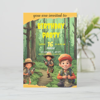Whimsical Safari Adventure Birthday Invitation