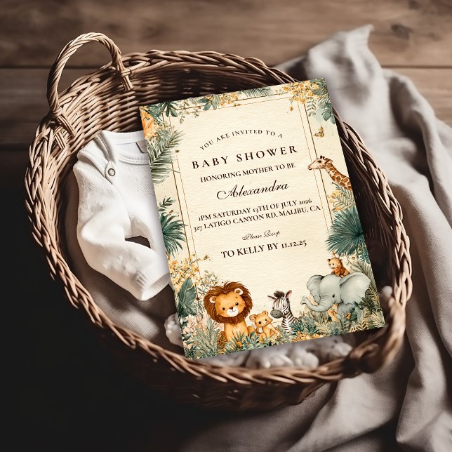Whimsical Safari Welcome Baby Shower Invitation (Creator Uploaded)