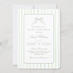 Whimsical sage Baby Shower Invitation