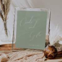 Whimsical Sage Green Baby Shower Cards and Gifts