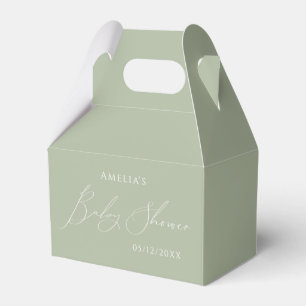 Whimsical Sage Green Baby Shower Favour Box