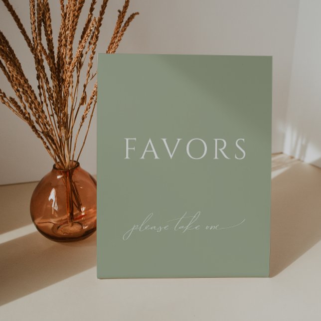 Whimsical Sage Green Baby Shower Favours Pedestal Sign (Creator Uploaded)
