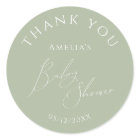 Whimsical Sage Green Baby Shower Thank You Favour