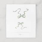 Whimsical Sage Green Bow Place Card