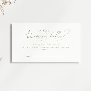 Whimsical Sage Green How Big Is Mummy's Belly Card