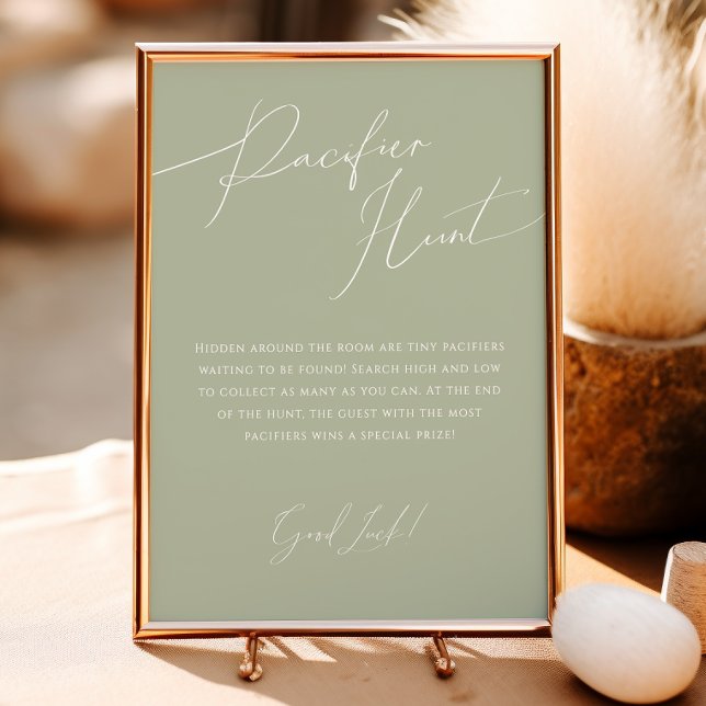 Whimsical Sage Green Pacifier Hunt Sign (Creator Uploaded)