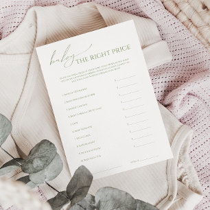 Whimsical Sage Green The Right Price Card