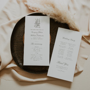Whimsical Sage Green Wedding Program Programme