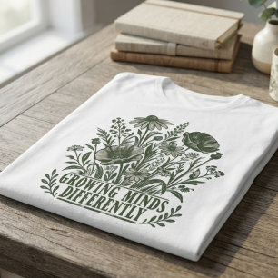 Whimsical Sage Wildflower Loving Educator Tri-Blend Shirt