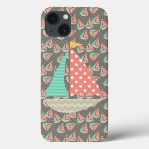 Whimsical Sailboats iPhone 13 Case
