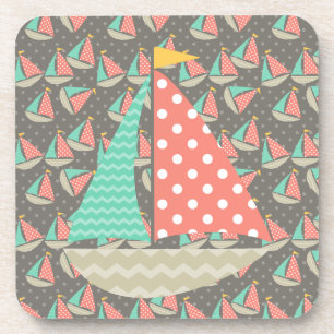 Whimsical Sailboats Coaster
