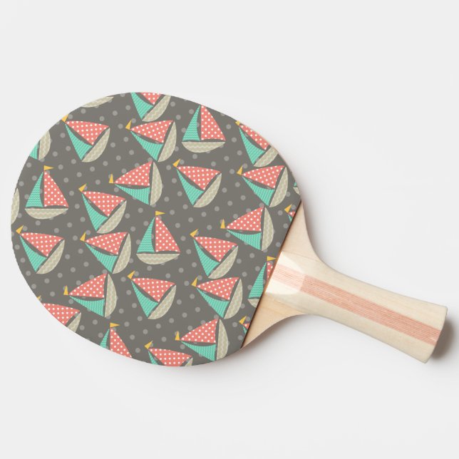 Whimsical Sailboats Ping Pong Paddle (Side)
