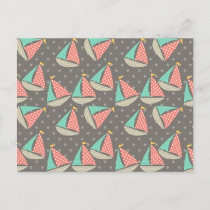 Whimsical Sailboats Postcard