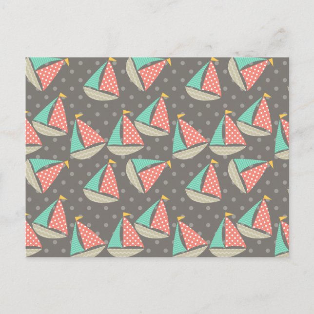Whimsical Sailboats Postcard (Front)