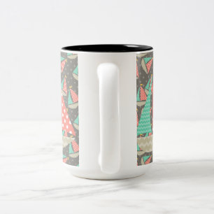 Whimsical Sailboats Two-Tone Coffee Mug