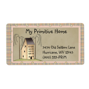 Whimsical Saltbox House Shipping Label