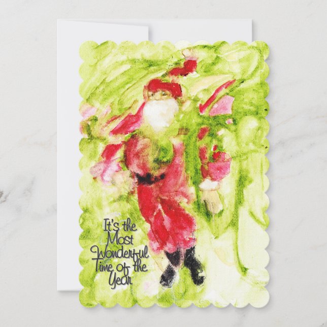Whimsical Santa Christmas Card (Front)