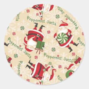 Whimsical Santa Christmas  Classic Round Sticker