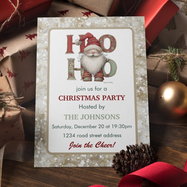Whimsical Santa Christmas Party Invitation  (Creator Uploaded)