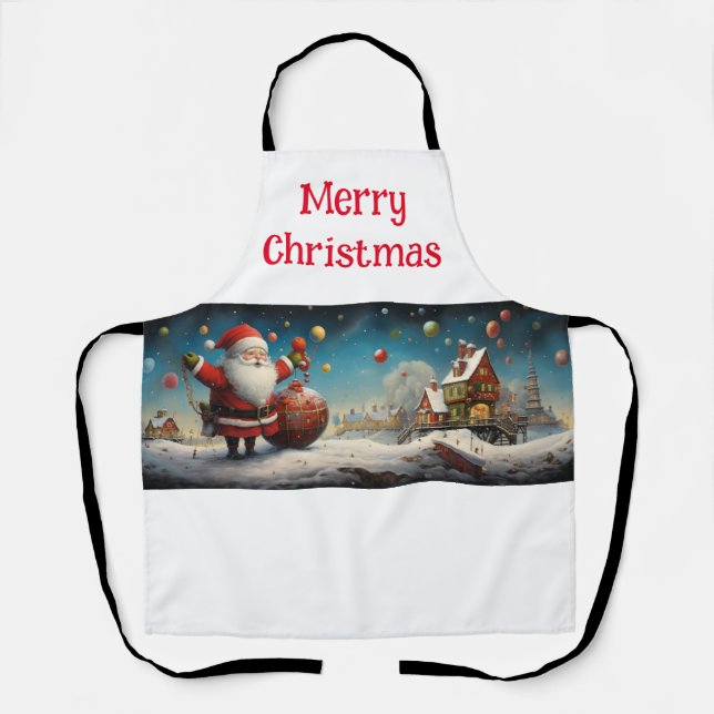 Whimsical Santa Claus 4 Apron (Front)