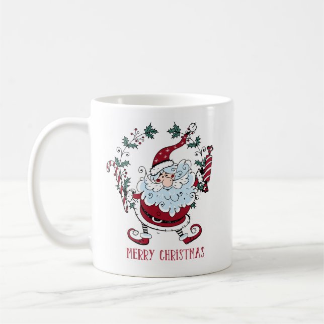 Whimsical Santa Claus  Coffee Mug (Left)