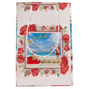 Whimsical Santa Claus Snow Medium Gift Bag