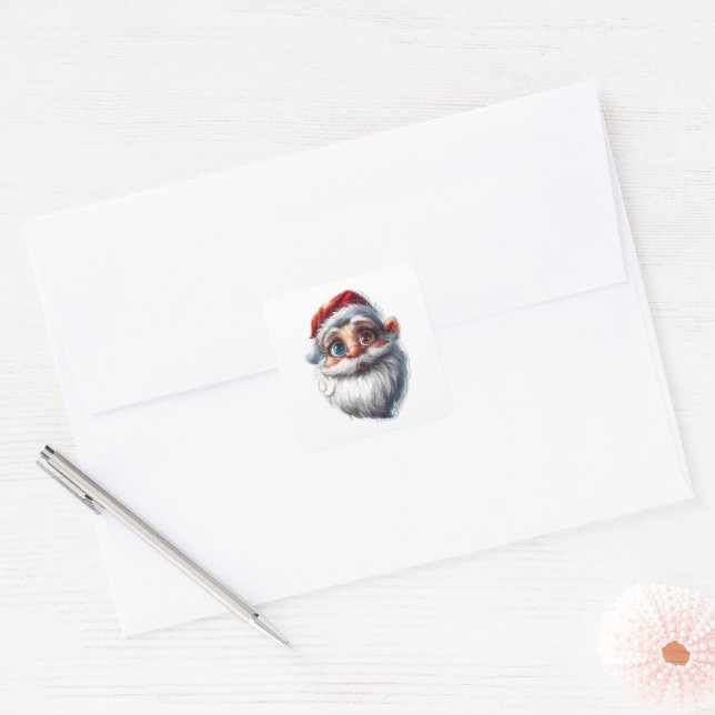 Whimsical Santa Claus Sticker (Envelope)