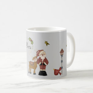 Whimsical Santa In Christmas Setting Coffee Mug