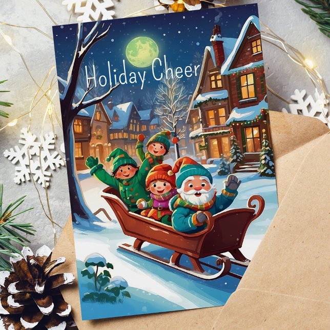  Whimsical Santa’s Helpers Christmas Illustration  Holiday Card (Creator Uploaded)