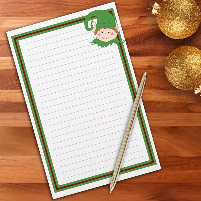 Whimsical Santa's Elf Christmas Holiday Letter Stationery (Whimsical Santa's Elf Christmas Holiday Letter Stationery)