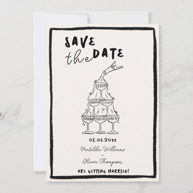 Whimsical Save The Date Invitation (Front)