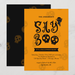 Whimsical Say Boo Halloween Party Invitation