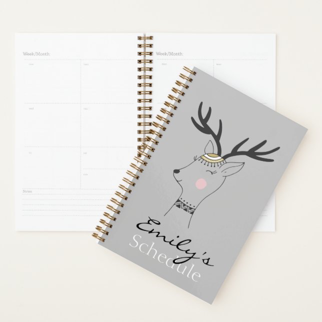 Whimsical Scandinavian Deer Personalised Planner (Display)