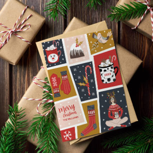 Whimsical Scandinavian Rustic Woodland Non-Photo Holiday Card